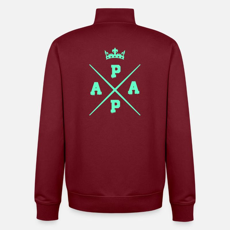 papa_krone - Unisex Organic Zip Sweatshirt von Stanley/Stella - Burgunderrot