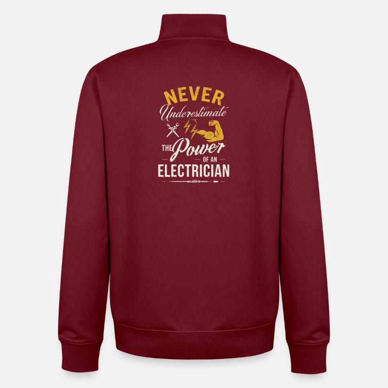 Die Leistung eines Elektrikers - Unisex Organic Zip Sweatshirt von Stanley/Stella - Burgunderrot