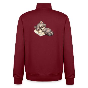 Baby Oskar with comforter - Unisex Organic Zip Sweatshirt by Stanley/Stella - burgundy - Back - AI Model Male 185 dark (185cm)