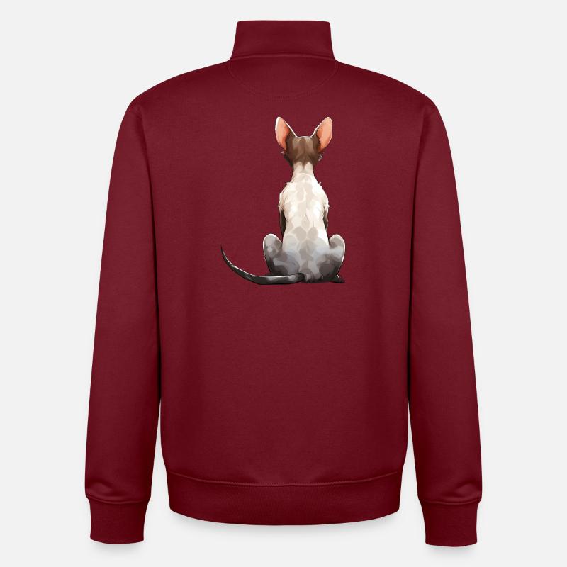 Cornish Rex - Unisex Organic Zip Sweatshirt by Stanley/Stella - burgundy