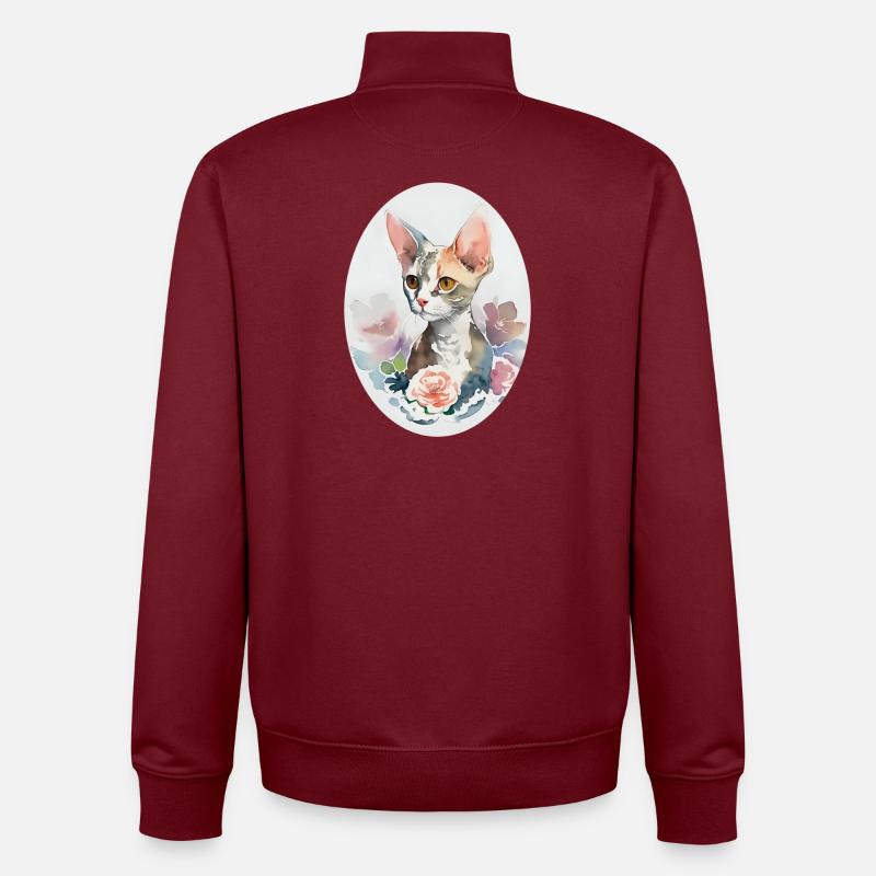 Devon Rex - Unisex Organic Zip Sweatshirt von Stanley/Stella - Burgunderrot