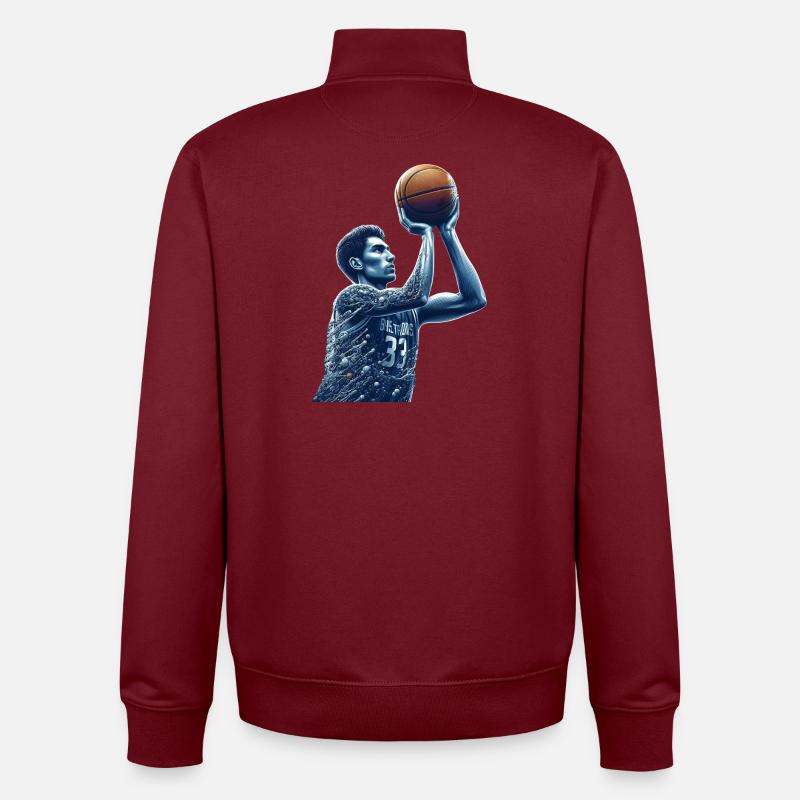 Basketball -Éclaboussure de Talent - Sweat zippé unisexe en coton bio Stanley/Stella - bordeaux