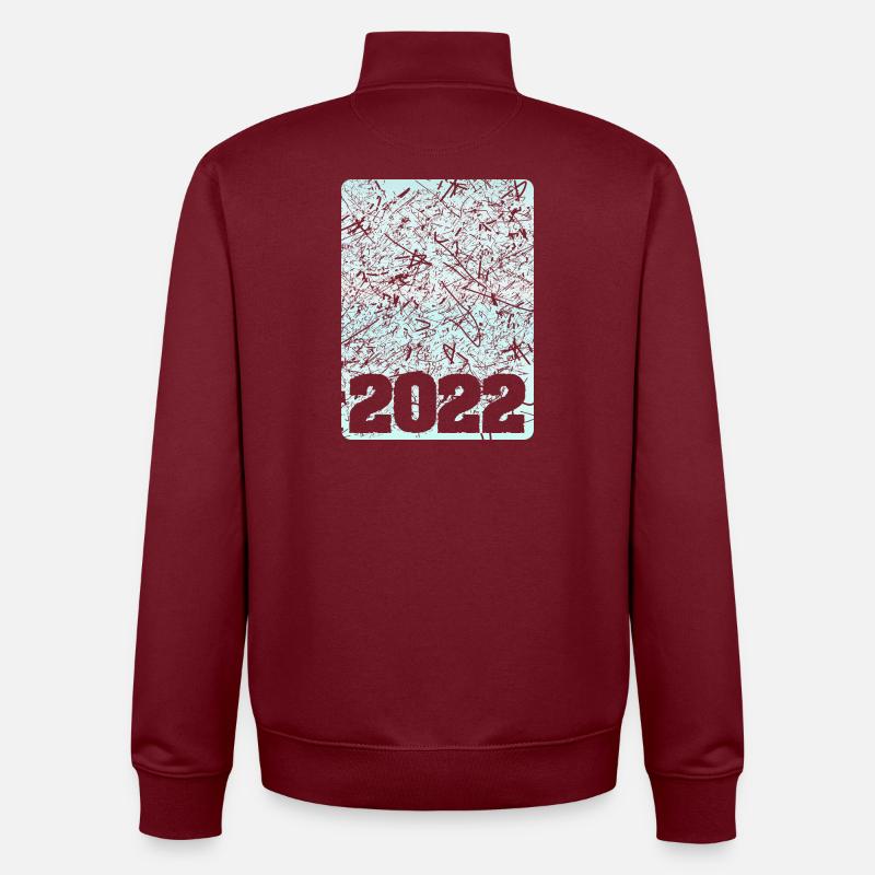 Nummer 2022 - Unisex Organic Zip Sweatshirt von Stanley/Stella - Burgunderrot