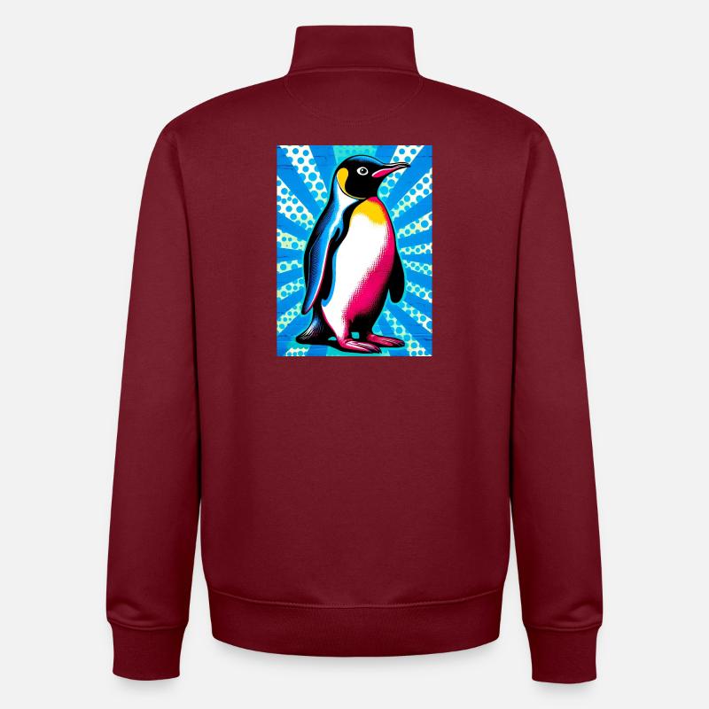 Pinguin - Unisex Organic Zip Sweatshirt von Stanley/Stella - Burgunderrot