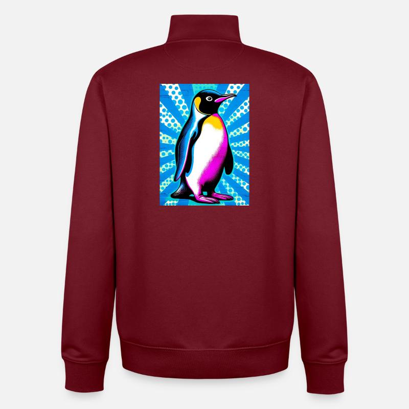Pinguin - Unisex Organic Zip Sweatshirt von Stanley/Stella - Burgunderrot