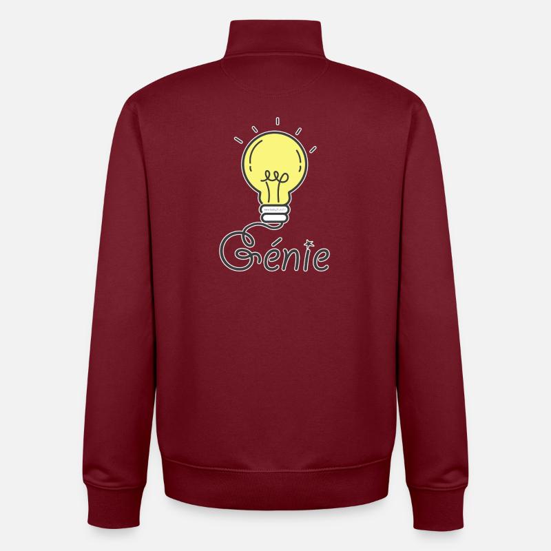 Génie - Sweat zippé unisexe en coton bio Stanley/Stella - bordeaux