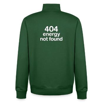 404 energy not found - Unisex Organic Zip Sweatshirt by Stanley/Stella - bottle green - Back - AI Model Male 185 dark (185cm)