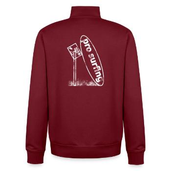 Decaying Surfboard - Unisex Organic Zip Sweatshirt by Stanley/Stella - burgundy - Back - AI Model Male 185 dark (185cm)