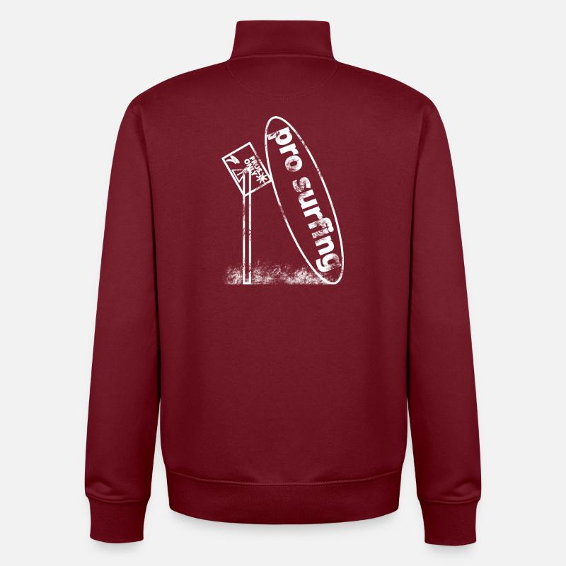 Decaying Surfboard - Sweat zippé unisexe en coton bio Stanley/Stella - bordeaux