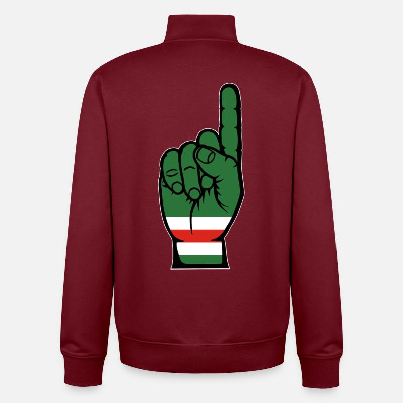 Tchétchénie : Drapeau numéro 1 - Sweat zippé unisexe en coton bio Stanley/Stella - bordeaux