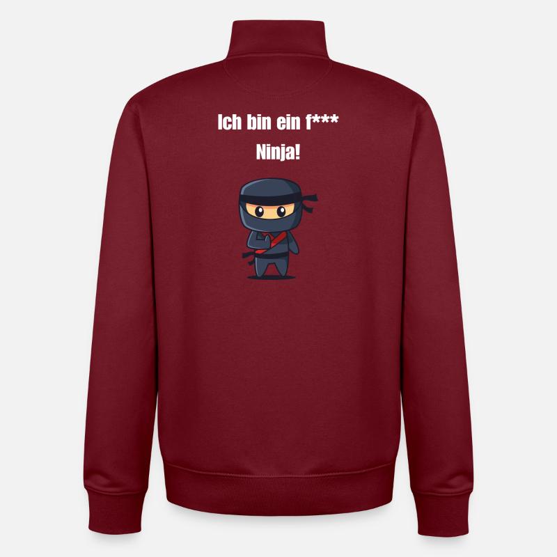 Ich bin ein f*** Ninja! - Unisex Organic Zip Sweatshirt von Stanley/Stella - Burgunderrot