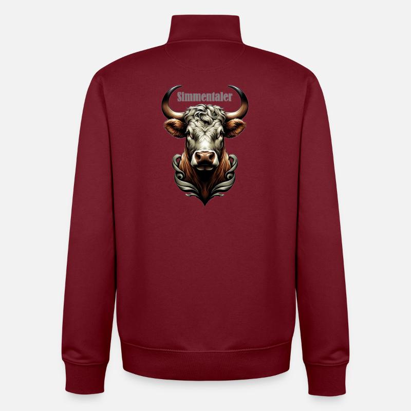 Simmentaler - Unisex Organic Zip Sweatshirt von Stanley/Stella - Burgunderrot