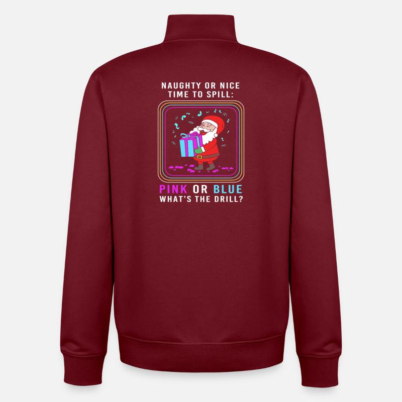 Maman enceinte Maman Noël - Sweat zippé unisexe en coton bio Stanley/Stella - bordeaux