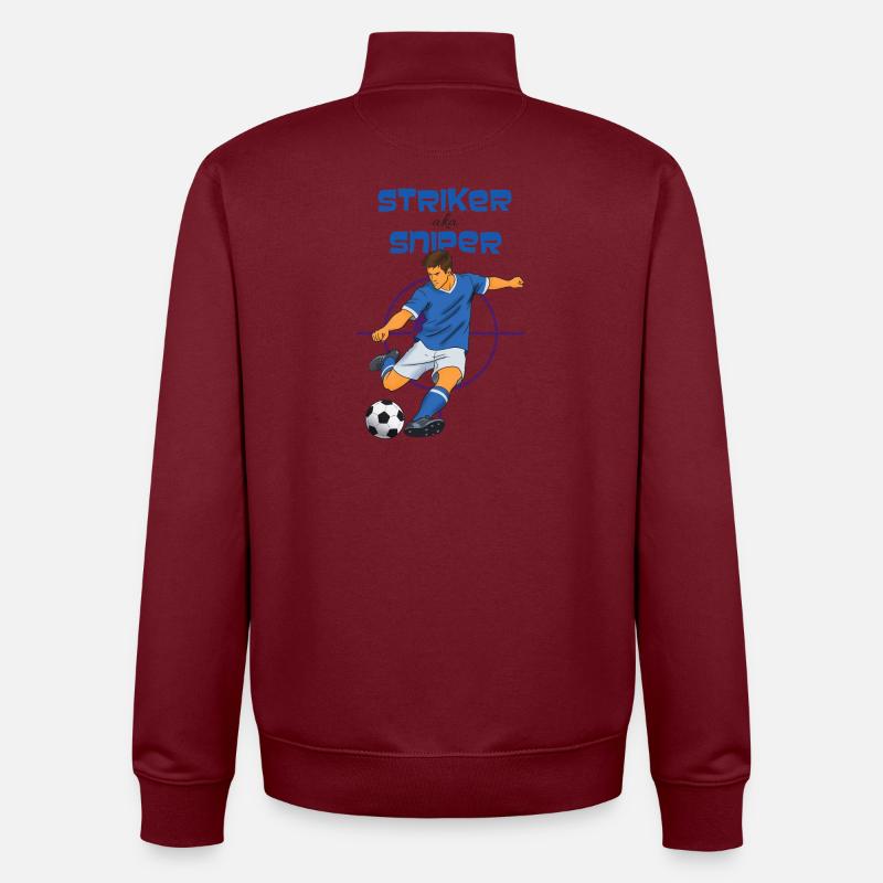 Thème de football Striker Sniper (Striker) - Sweat zippé unisexe en coton bio Stanley/Stella - bordeaux