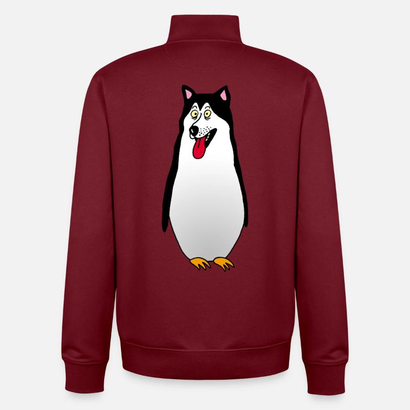 Hund oder Pinguin? - Unisex Organic Zip Sweatshirt von Stanley/Stella - Burgunderrot