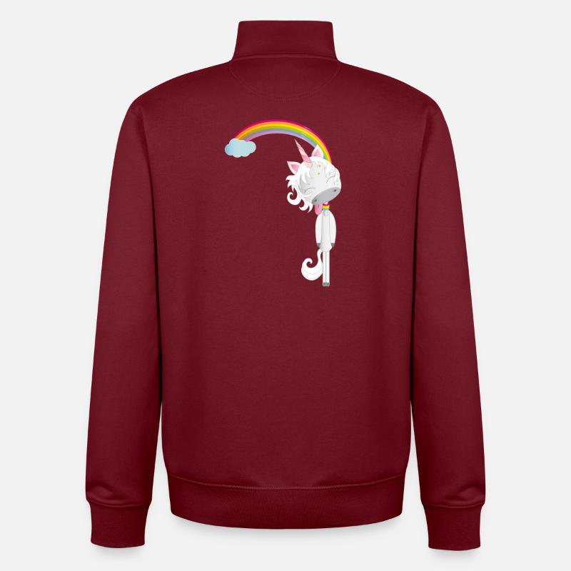 Einhorn hängt am Regenbogen - Unisex Organic Zip Sweatshirt von Stanley/Stella - Burgunderrot