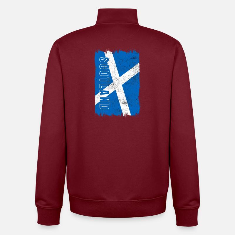 drapeau national de l'Écosse - Sweat zippé unisexe en coton bio Stanley/Stella - bordeaux