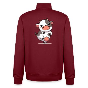 Vache - Sweat zippé unisexe en coton bio Stanley/Stella - bordeaux - Dos - AI Model Male 185 dark (185cm)