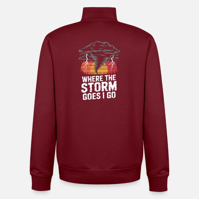 Sunset Storm Path - Unisex Organic Zip Sweatshirt by Stanley/Stella - burgundy
