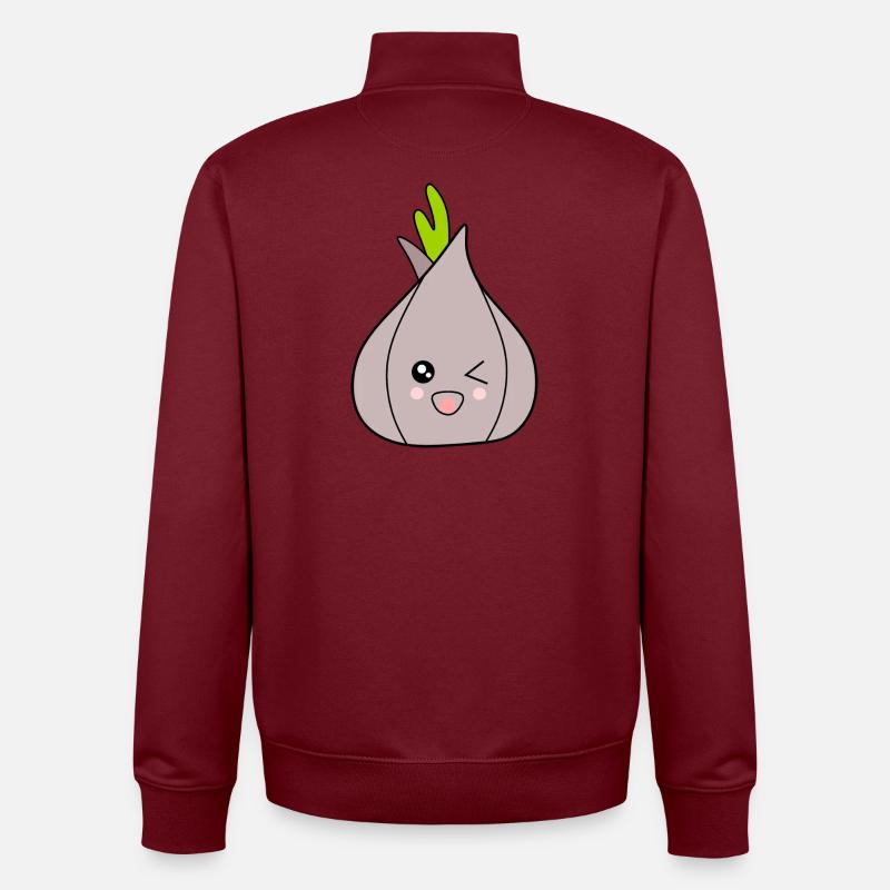 Carnaval, Carnaval, costume, oignon, ail - Sweat zippé unisexe en coton bio Stanley/Stella - bordeaux