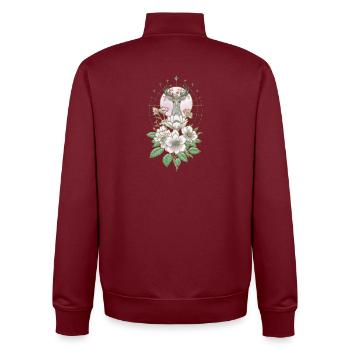 Cerfs majestueux et gracieux - Sweat zippé unisexe en coton bio Stanley/Stella - bordeaux - Dos - AI Model Male 185 dark (185cm)
