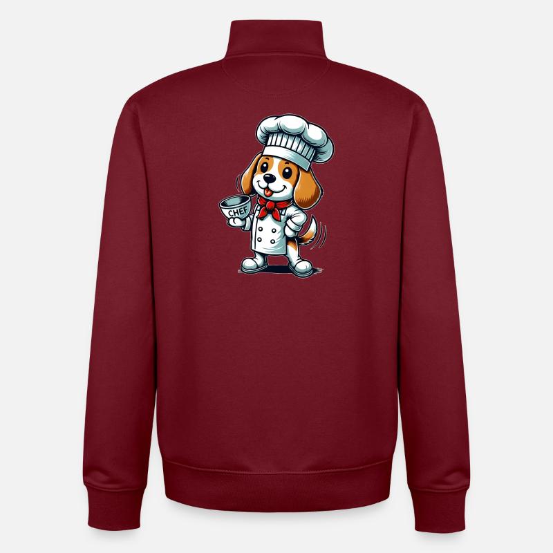 Beagle Cook - Sweat zippé unisexe en coton bio Stanley/Stella - bordeaux