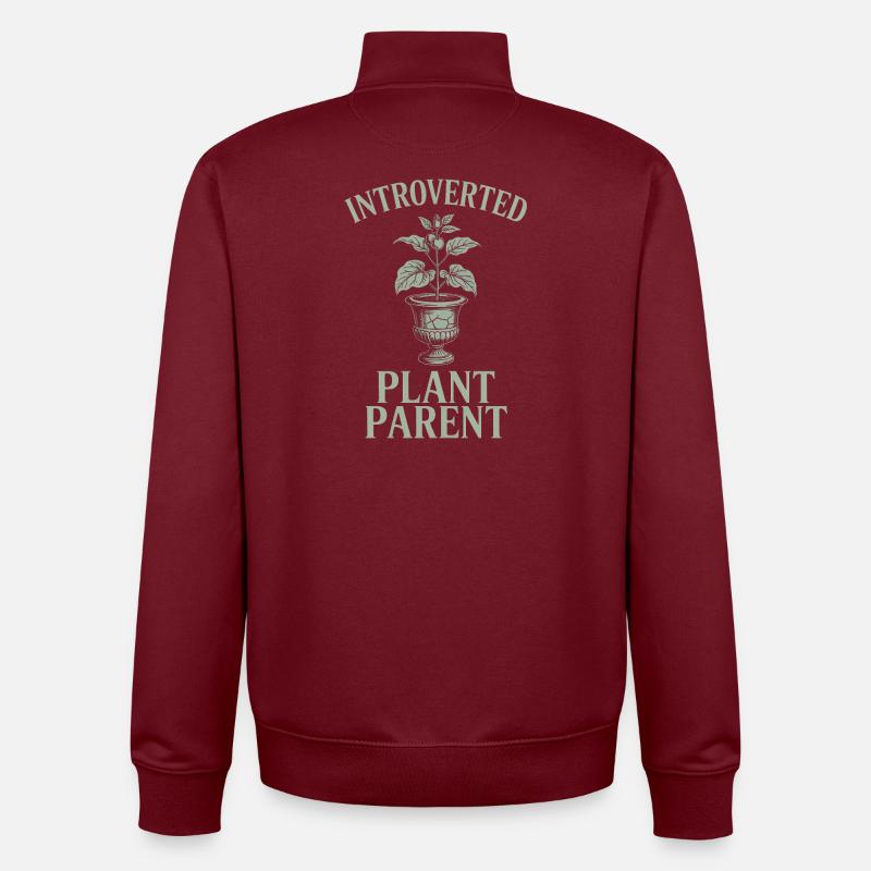 Introvertierter Pflanzenelternteil - Unisex Organic Zip Sweatshirt von Stanley/Stella - Burgunderrot
