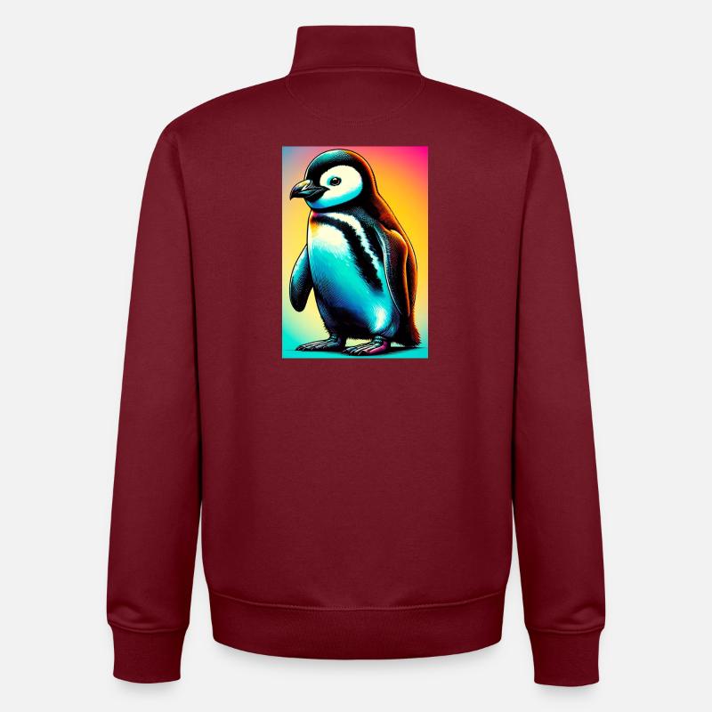 Pinguin - Unisex Organic Zip Sweatshirt von Stanley/Stella - Burgunderrot