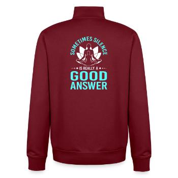Zen Meditation Buddhismus Buddhist Buddha Chakra - Unisex Organic Zip Sweatshirt von Stanley/Stella - Burgunderrot - Hinten - AI Model Male 185 dark (185cm)