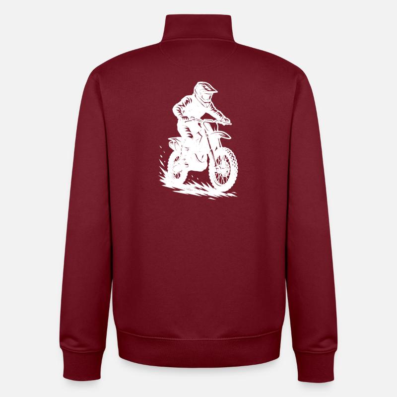 Message clair du motocross - Sweat zippé unisexe en coton bio Stanley/Stella - bordeaux