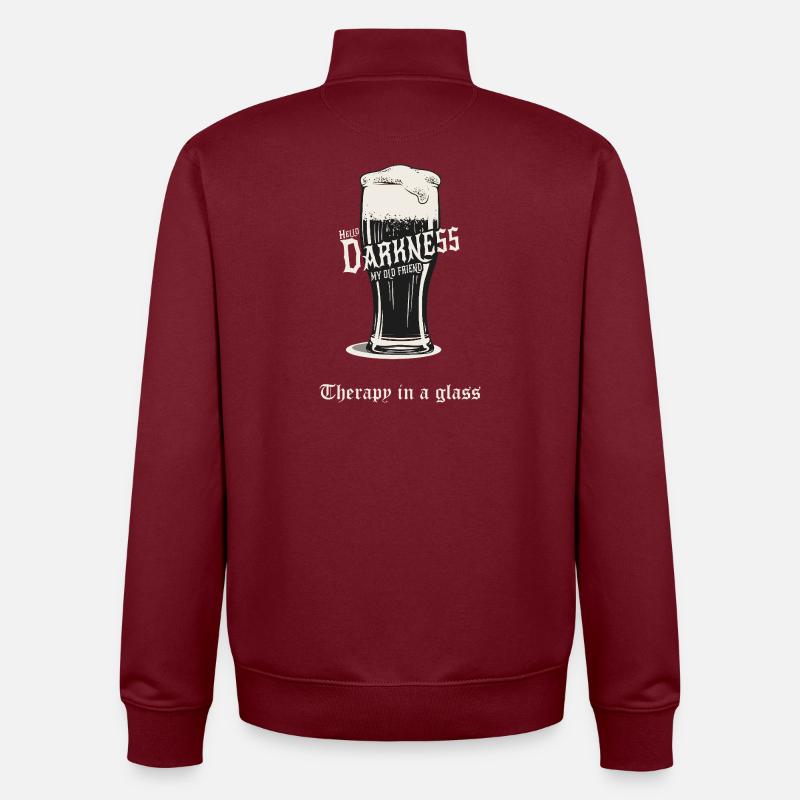 Hello Darkness – Therapy in a Glass - Unisex Organic Zip Sweatshirt von Stanley/Stella - Burgunderrot