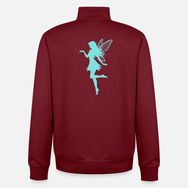 Silhouette de fée avec des étoiles - Sweat zippé unisexe en coton bio Stanley/Stella - bordeaux