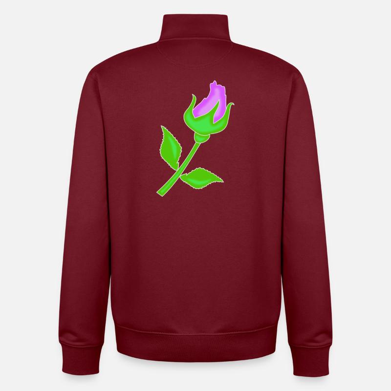 Rose dans une teinte violette - Sweat zippé unisexe en coton bio Stanley/Stella - bordeaux