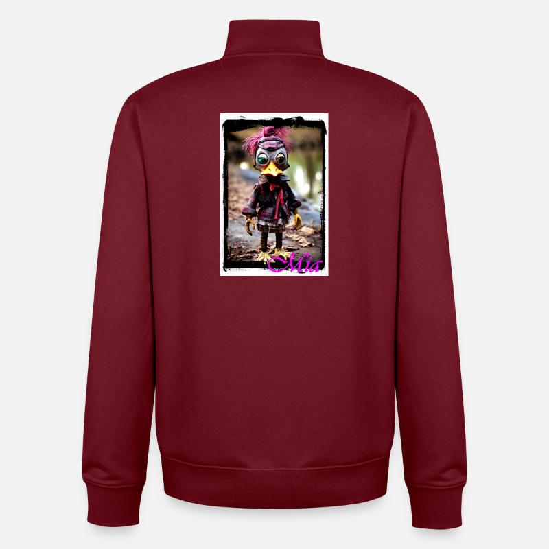Eingängiges Steampunk-Maskottchen Mädchen Street - Unisex Organic Zip Sweatshirt von Stanley/Stella - Burgunderrot