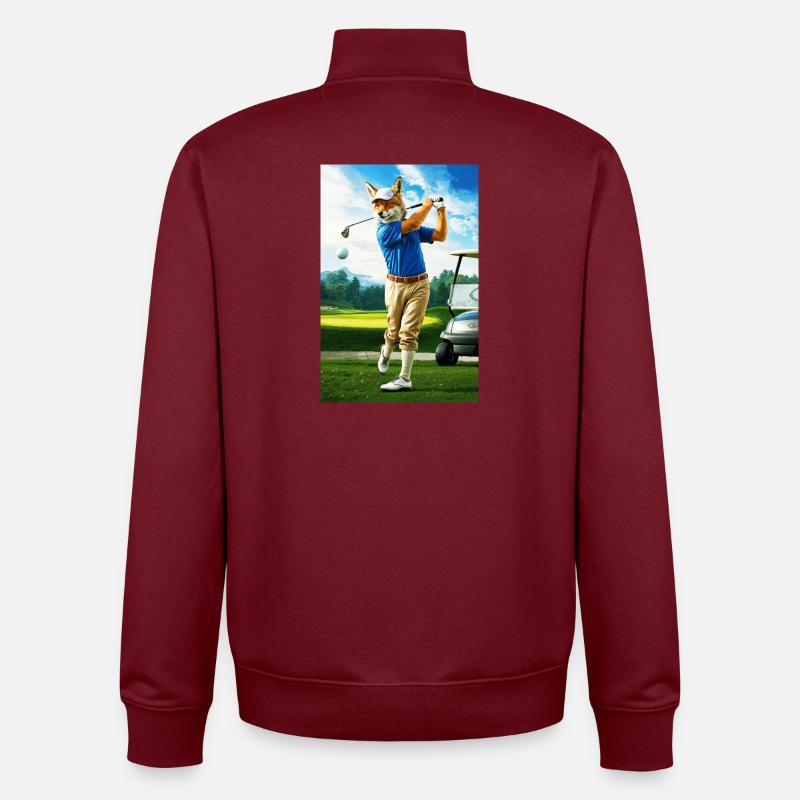 Coyote golfeur humanoïde en action - Sweat zippé unisexe en coton bio Stanley/Stella - bordeaux
