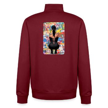 Urban T-Shirt Rebel Beauty unter Urban Graffiti - Unisex Organic Zip Sweatshirt von Stanley/Stella - Burgunderrot - Hinten - AI Model Male 185 dark (185cm)