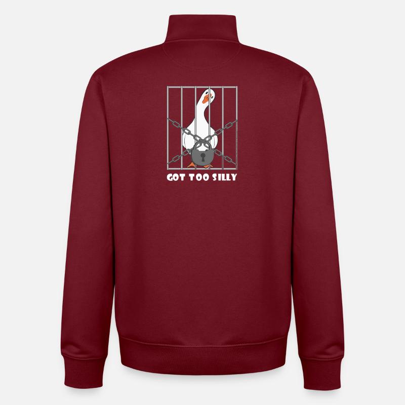Goose – Wurde zu albern - Unisex Organic Zip Sweatshirt von Stanley/Stella - Burgunderrot