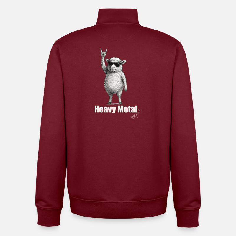 Moutons du Heavy Metal : Dynamisme - Sweat zippé unisexe en coton bio Stanley/Stella - bordeaux