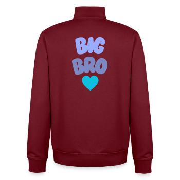 Grand frère et sœur amoureux - Sweat zippé unisexe en coton bio Stanley/Stella - bordeaux - Dos - AI Model Male 185 dark (185cm)