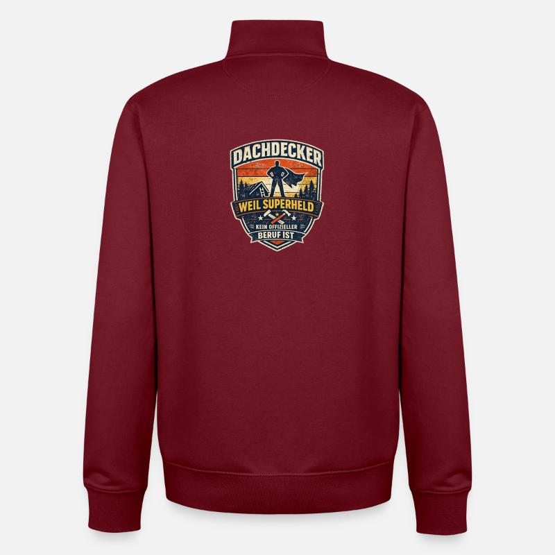 Dachdecker Superheld - Unisex Organic Zip Sweatshirt von Stanley/Stella - Burgunderrot