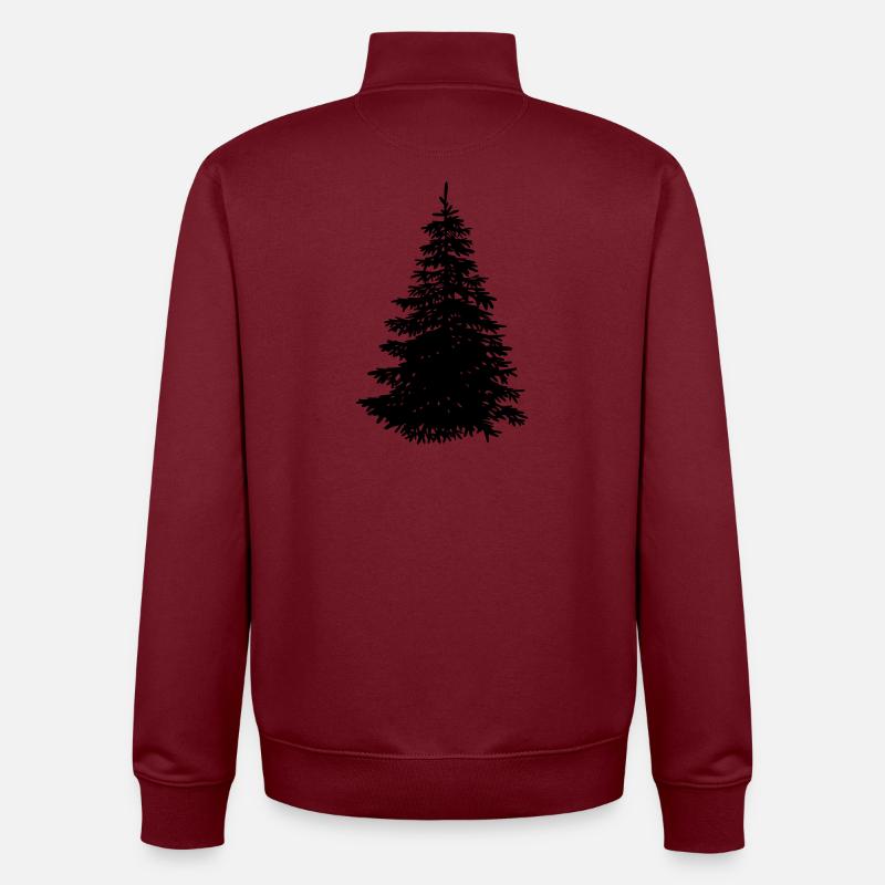arbre de Noël - Sweat zippé unisexe en coton bio Stanley/Stella - bordeaux