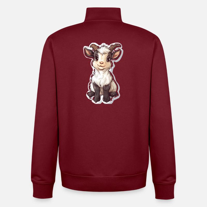 Ziege - Unisex Organic Zip Sweatshirt von Stanley/Stella - Burgunderrot