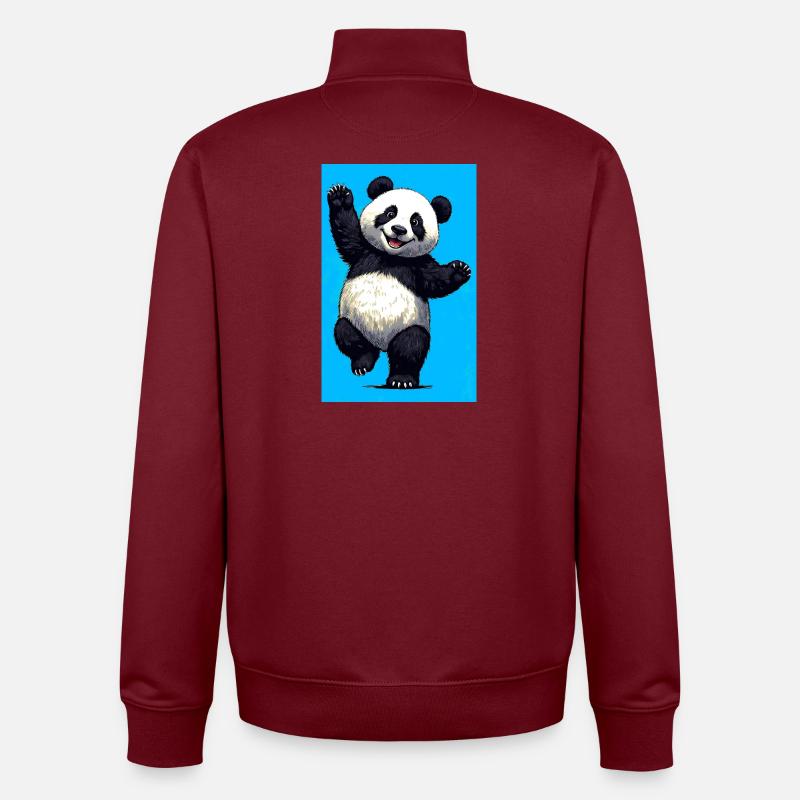 Panda - Unisex Organic Zip Sweatshirt von Stanley/Stella - Burgunderrot