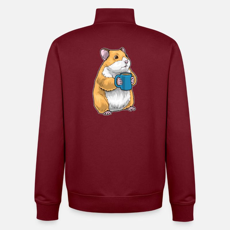 Hamster Kaffee Tasse - Unisex Organic Zip Sweatshirt von Stanley/Stella - Burgunderrot