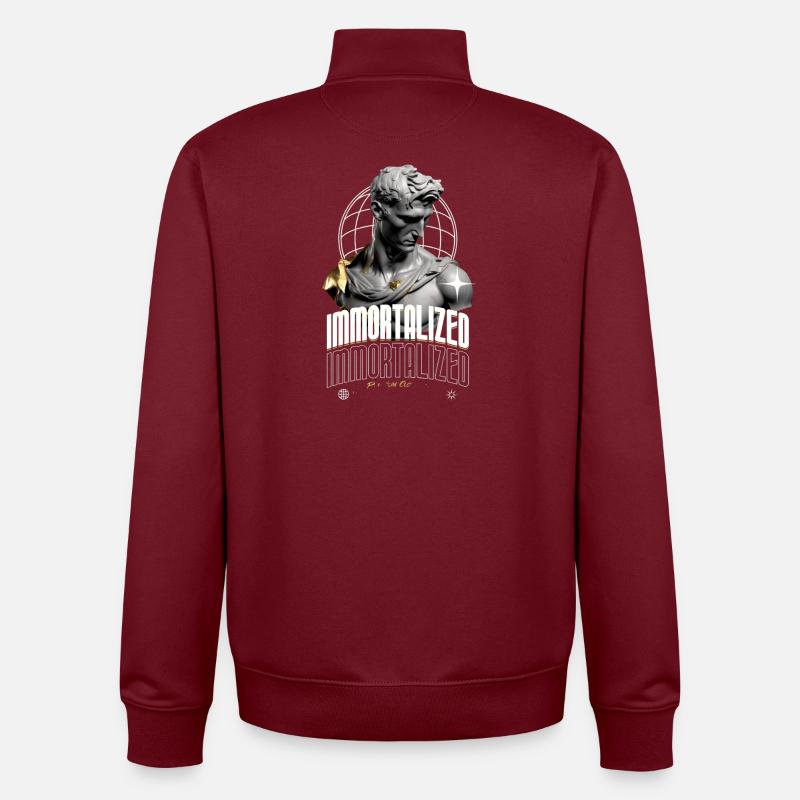 Immortalized Skulptur Globus - Unisex Organic Zip Sweatshirt von Stanley/Stella - Burgunderrot