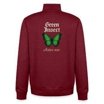 Green Insect Butterfly Fans geschenkidee  - Unisex Organic Zip Sweatshirt von Stanley/Stella - Burgunderrot - Hinten - AI Model Male 185 dark (185cm)