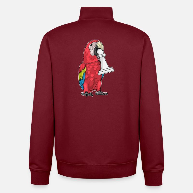 Papagei Schachfigur Bauer Schach - Unisex Organic Zip Sweatshirt von Stanley/Stella - Burgunderrot