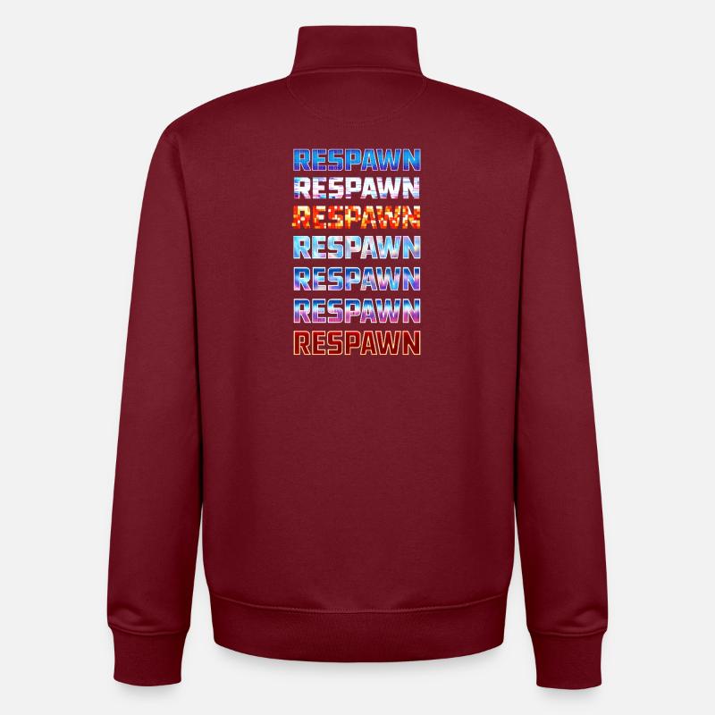Respawn Neon Gradient Logo Style - Sweat zippé unisexe en coton bio Stanley/Stella - bordeaux