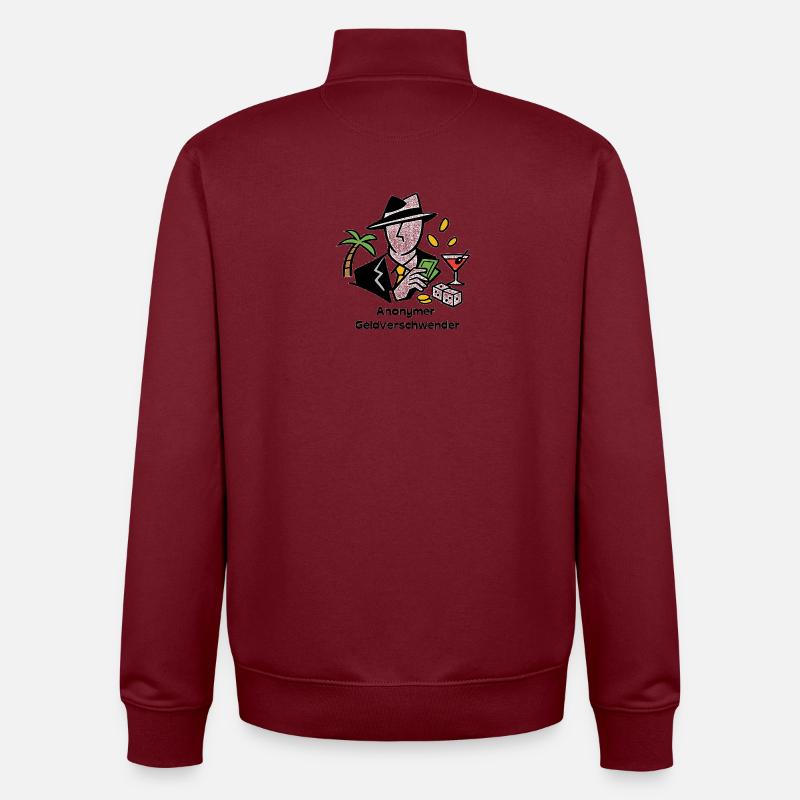 Anonymer Geldverschwender - Unisex Organic Zip Sweatshirt von Stanley/Stella - Burgunderrot