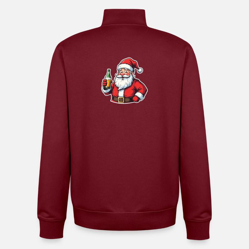 Nikolaus Bierfreude  - Unisex Organic Zip Sweatshirt von Stanley/Stella - Burgunderrot